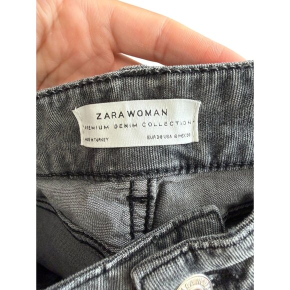 ZARA Gray Corduroy Skinny Jeans Pants Size US 6 - Picture 3 of 9